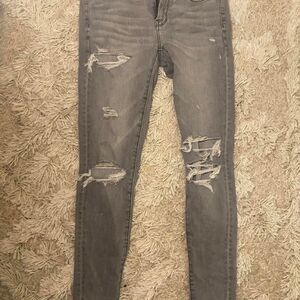 American-eagle Women's Grey and Black Jeans